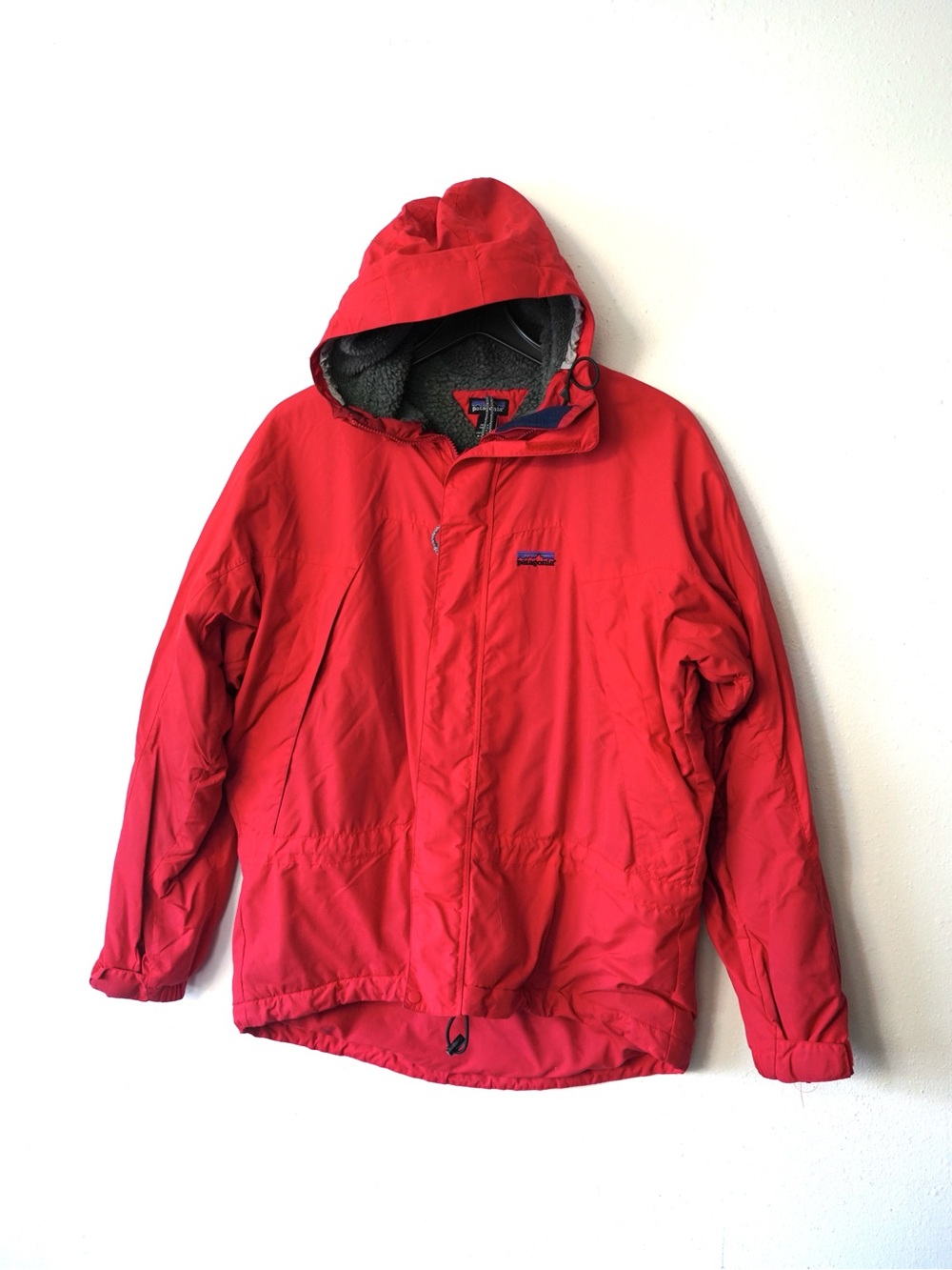 Vintage Patagonia Infurno Hoody Jacket Mens Sz M Red Deep Pile Fleece Lined Coat